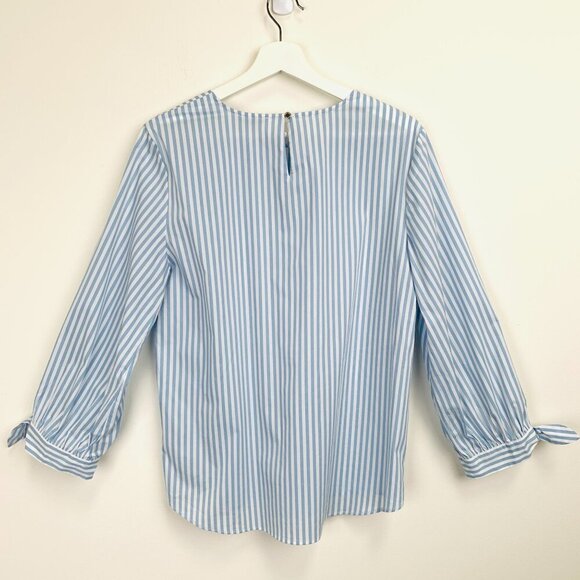 NWT Calvin Klein Striped Tie-Cuff Poplin Top Size M - Picture 11 of 15